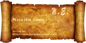 Muzsika Emma névjegykártya